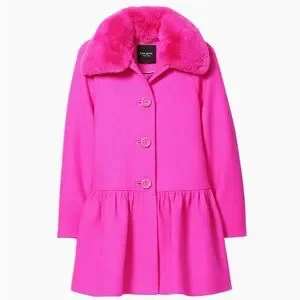 kate spade Jackets Coats Kate Spade New Yorkmainline Woolblend Flounce Coat The Hottest Brightest Pink Poshmark